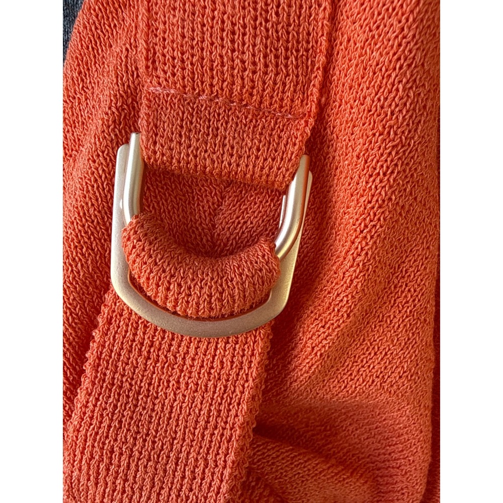 Joseph Ribkoff Orange Dolman Sleeve D-Ring Knit Top Crew Neck Size M preppy - Picture 7 of 7